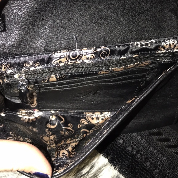 Grace Adele Ostrich Leather Clutch Cross Body Bag - Picture 3 of 6